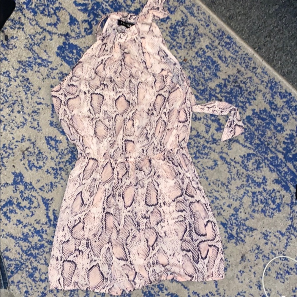 Snake Print Pink Sleeveless Romper. Size 6!